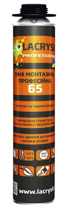 Клей-піна монтажна професійна 60 секунд LACRYSIL 800 мл